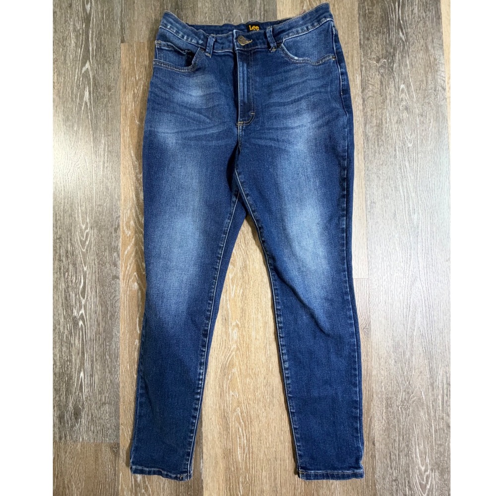 Lee High Rise Skinny Jeans Womens 31 Blue Denim Stretch Slim Fit Pants